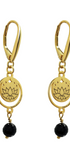Aretes Plata 925 Magia Luna Loto Agata Negra Dorados - Tanya Moss