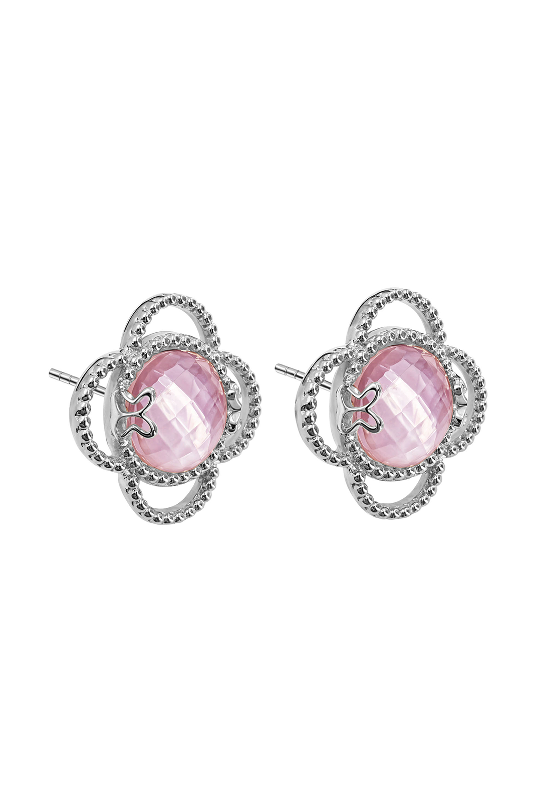 Broqueles Mujer Plata 925 Rose Mop Cristal - Tanya Moss