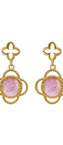 Aretes Plata 925 Rose Mariposa Mop Cristal Dorados - Tanya Moss