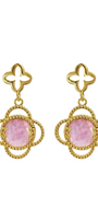 Aretes Plata 925 Rose Mariposa Mop Cristal Dorados - Tanya Moss
