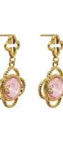 Aretes Plata 925 Rose Mariposa Mop Cristal Dorados - Tanya Moss