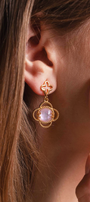 Aretes Plata 925 Rose Mariposa Mop Cristal Dorados - Tanya Moss
