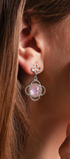 Aretes Plata 925 Rose Mariposa Mop Cristal - Tanya Moss
