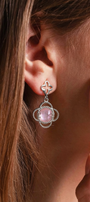 Aretes Plata 925 Rose Mariposa Mop Cristal - Tanya Moss