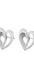Broqueles Plata 925 Valentina con Corazón Destellos - Tanya Moss