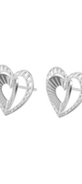 Broqueles Plata 925 Valentina con Corazón Destellos - Tanya Moss