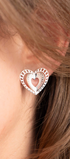 Broqueles Plata 925 Valentina con Corazón Destellos - Tanya Moss