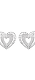 Broqueles Plata 925 Valentina con Corazón Destellos - Tanya Moss