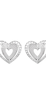 Broqueles Plata 925 Valentina con Corazón Destellos - Tanya Moss