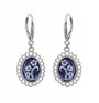 Aretes Plata 925 Motivos Flores Azul - Tanya Moss