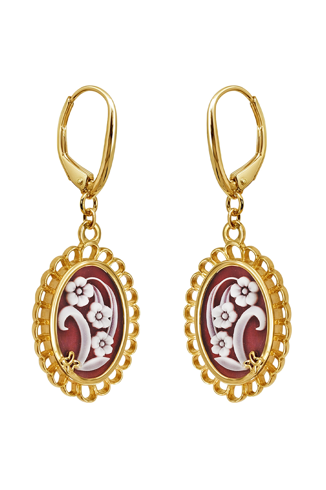 Aretes Plata 925 Motivos Flores Azul Dorados