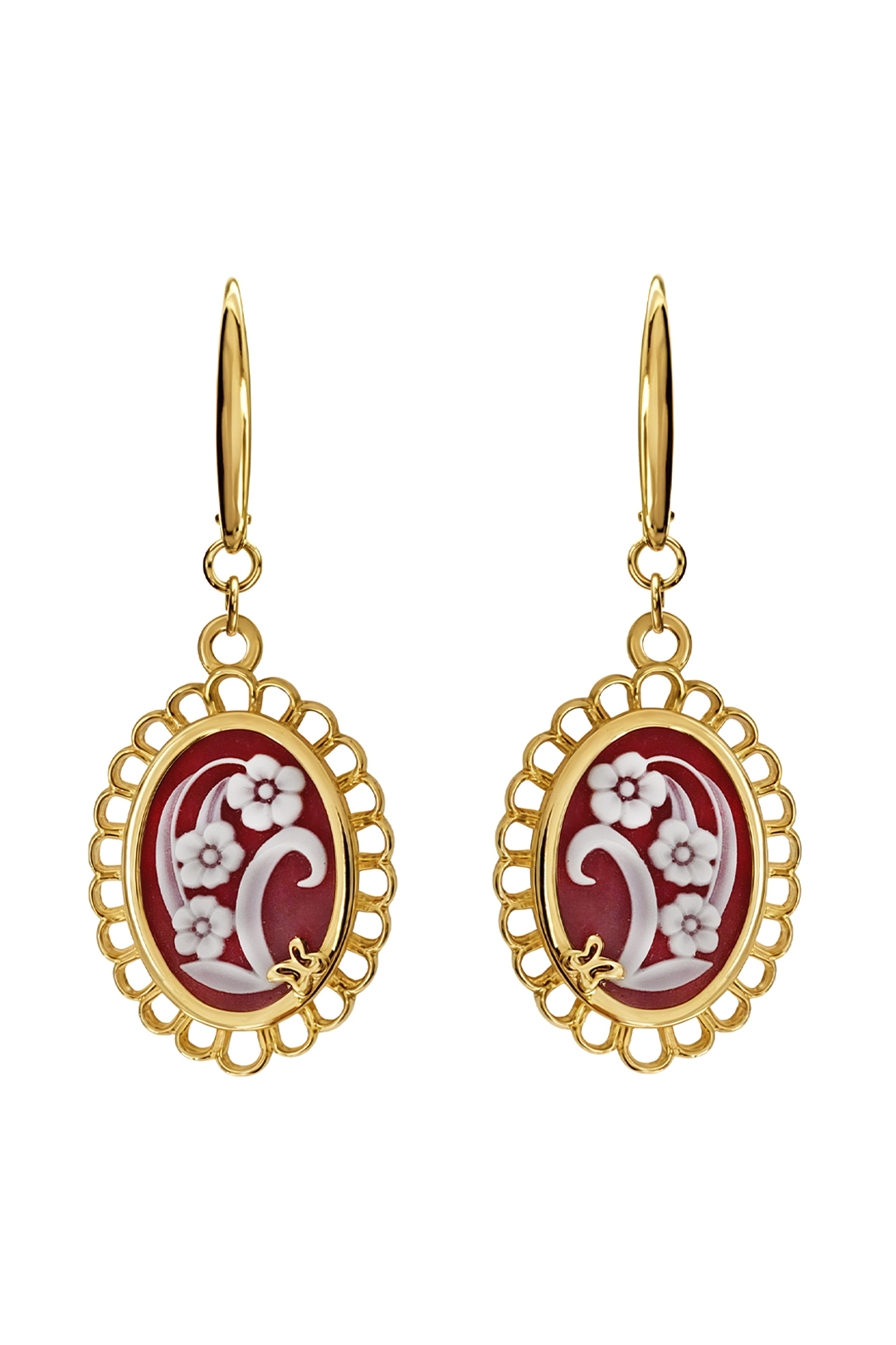 Aretes Plata 925 Motivos Flores Azul Dorados