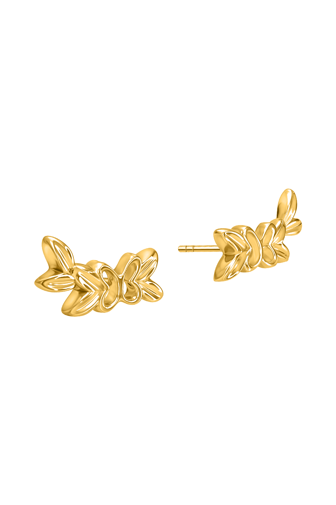 Broqueles Mariposa Con Hojas Dorado