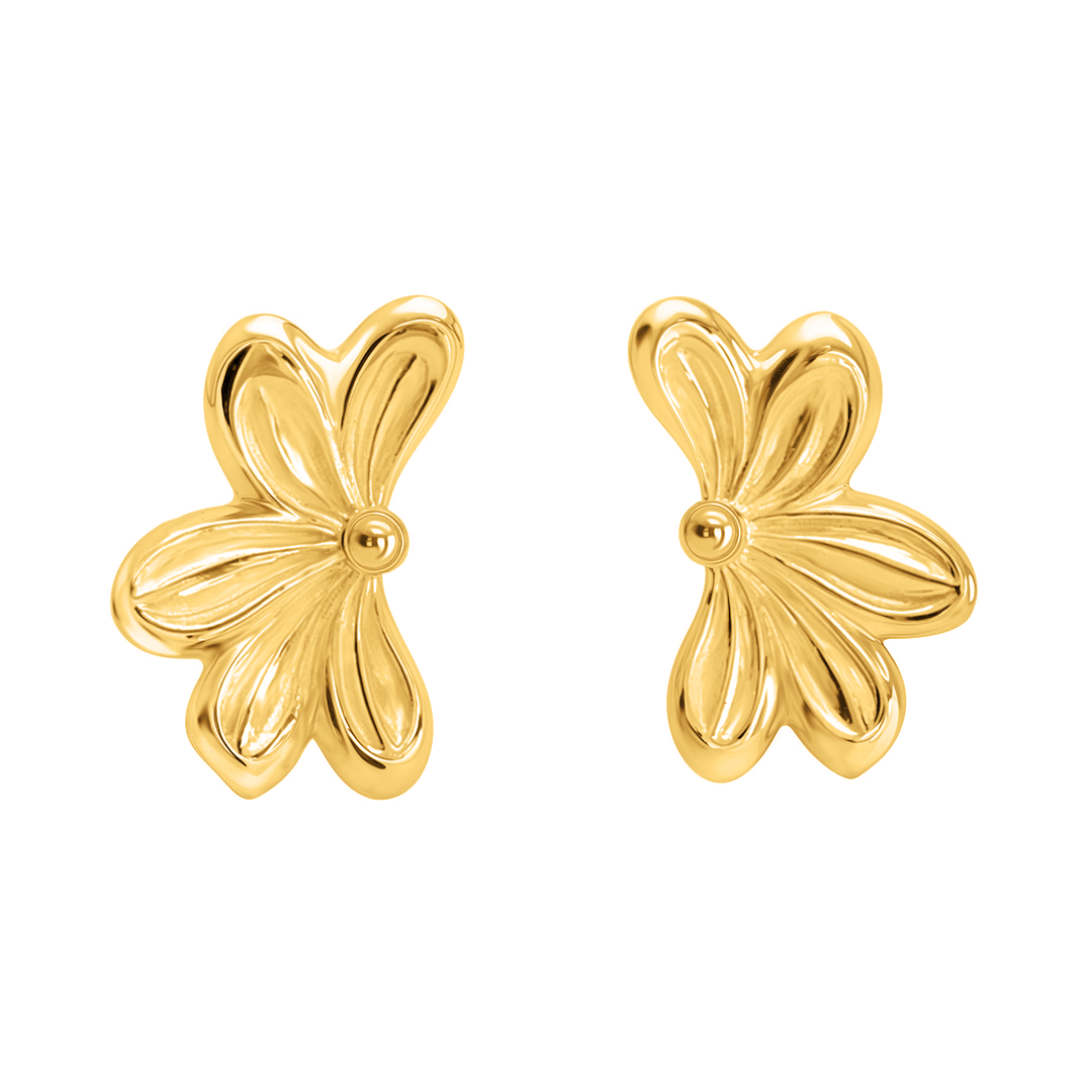 Broqueles Media Flor Dorado