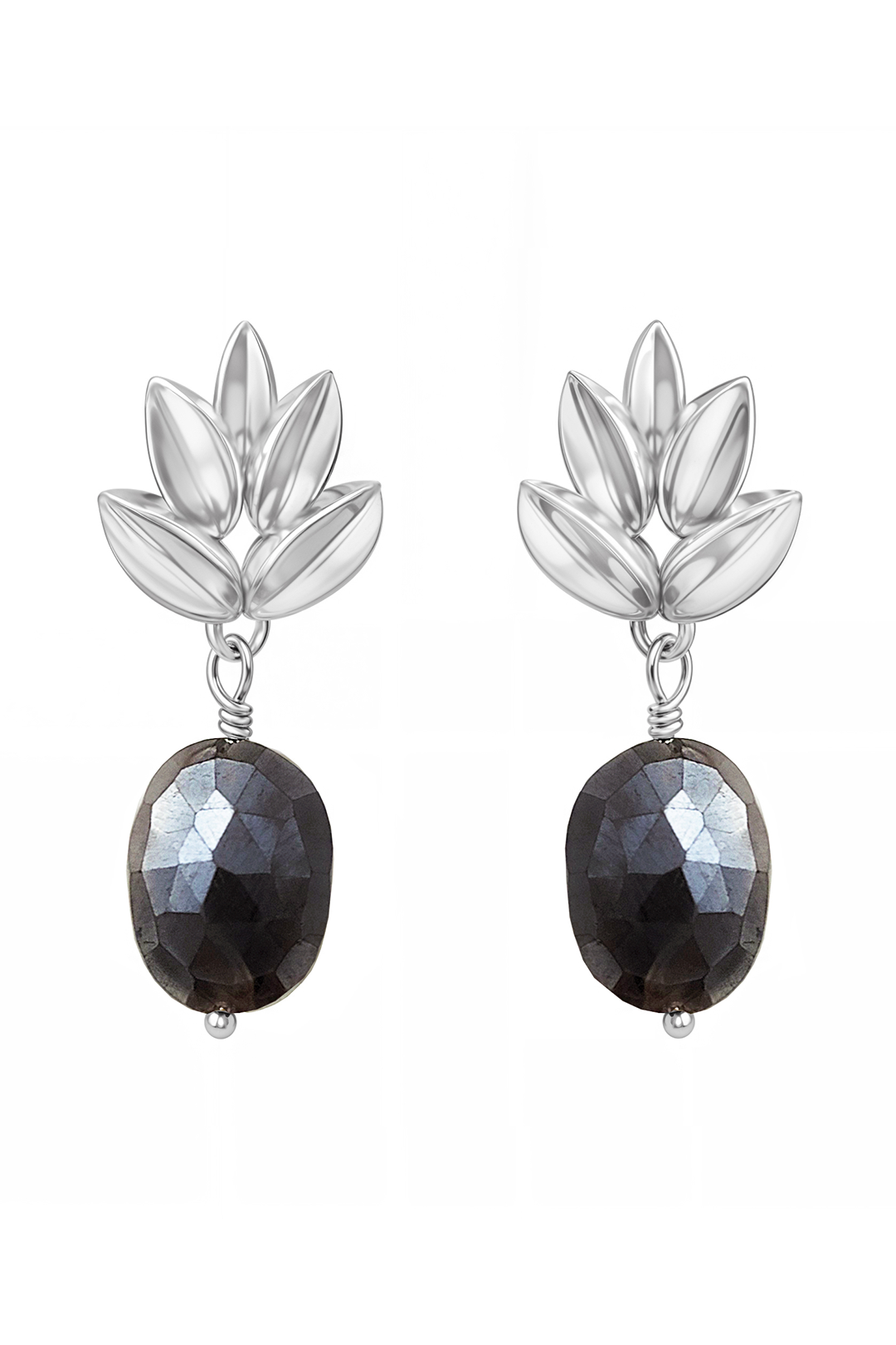 Broqueles Hojita Con Moonstone Obscura