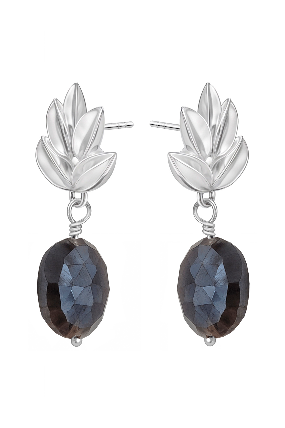 Broqueles Hojita Con Moonstone Obscura