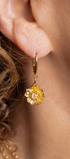 Aretes Plata 925 Florecer con Topacio Champange  Dorados - Tanya Moss