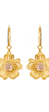 Aretes Plata 925 Florecer con Topacio Champange  Dorados - Tanya Moss