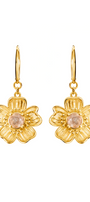 Aretes Plata 925 Florecer con Topacio Champange  Dorados - Tanya Moss