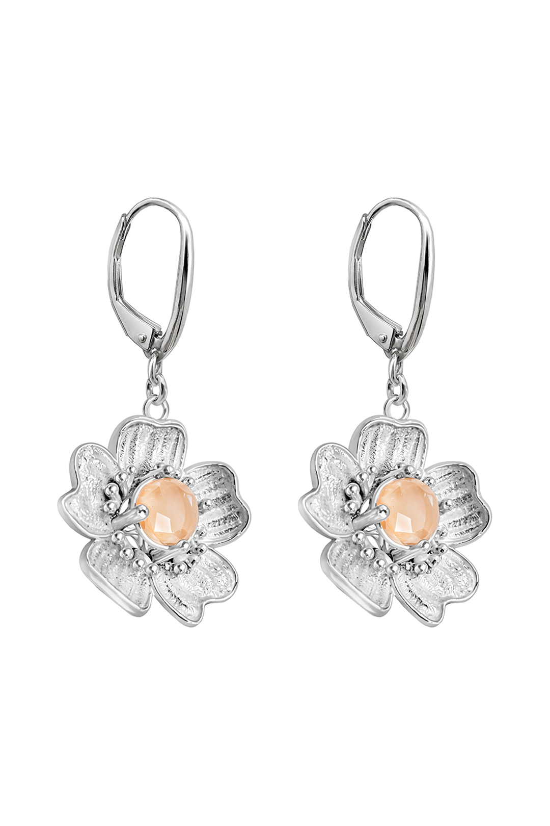 Aretes Plata 925 Florecer con Topacio Champange - Tanya Moss