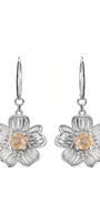Aretes Plata 925 Florecer con Topacio Champange - Tanya Moss