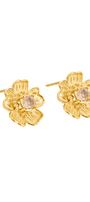 Broqueles Plata 925 Florecer Topacio Champange Dorados - Tanya Moss
