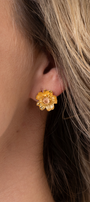 Broqueles Plata 925 Florecer Topacio Champange Dorados - Tanya Moss
