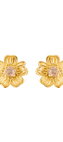 Broqueles Plata 925 Florecer Topacio Champange Dorados - Tanya Moss