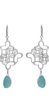 Aretes Plata 925 Rombo Monarca Con Calcedonia - Tanya Moss