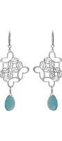Aretes Plata 925 Rombo Monarca Con Calcedonia - Tanya Moss