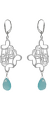 Aretes Plata 925 Rombo Monarca Con Calcedonia - Tanya Moss