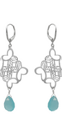 Aretes Plata 925 Rombo Monarca Con Calcedonia - Tanya Moss