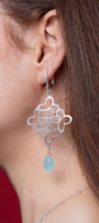 Aretes Plata 925 Rombo Monarca Con Calcedonia - Tanya Moss