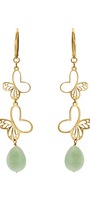 Aretes Plata 925 Dos Monarcas Con Venturina Dorados - Tanya Moss