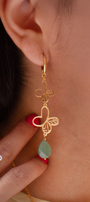 Aretes Plata 925 Dos Monarcas Con Venturina Dorados - Tanya Moss