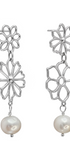 Aretes Plata 925 Dalia Doble con Perla - Tanya Moss