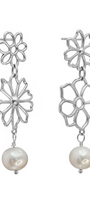 Aretes Plata 925 Dalia Doble con Perla - Tanya Moss