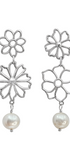 Aretes Plata 925 Dalia Doble con Perla - Tanya Moss