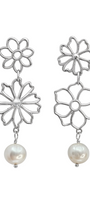 Aretes Plata 925 Dalia Doble con Perla - Tanya Moss
