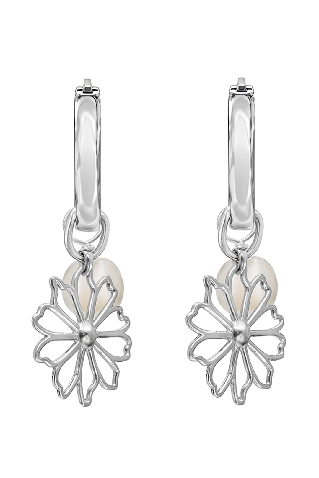 Arracadas Plata 925 Dalia Flor y Perla - Tanya Moss