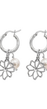 Arracadas Plata 925 Dalia Flor y Perla - Tanya Moss