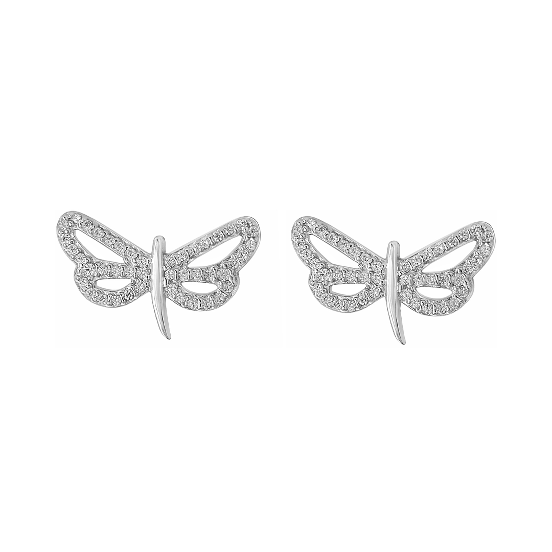 Aretes Plata 925 Lucina Libélulas Con Circonias - Tanya Moss