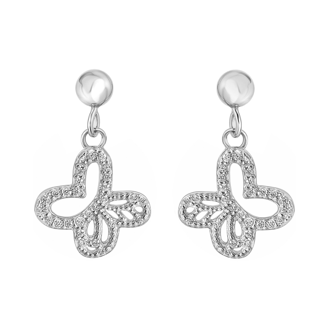 Aretes Plata 925 Lucina Monarca Con Circonias