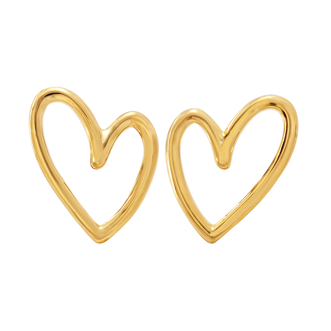 Broqueles Corazón Latidos Baño De Oro - Tanya Moss