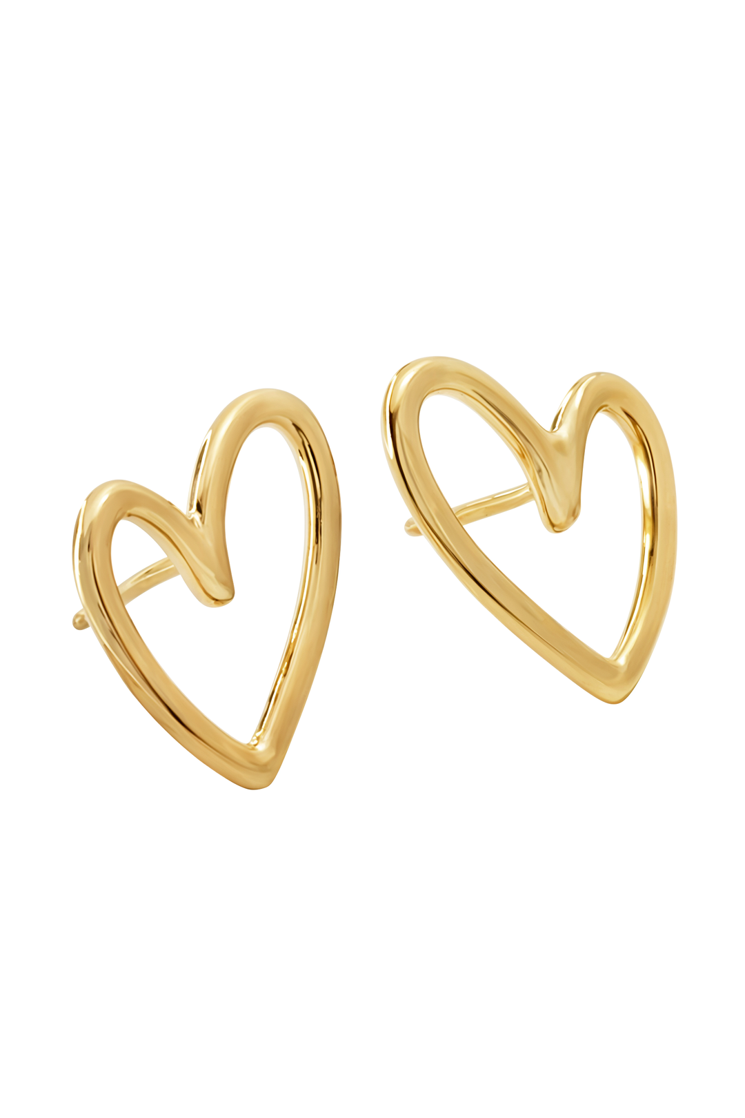 Broqueles Corazón Latidos Baño De Oro