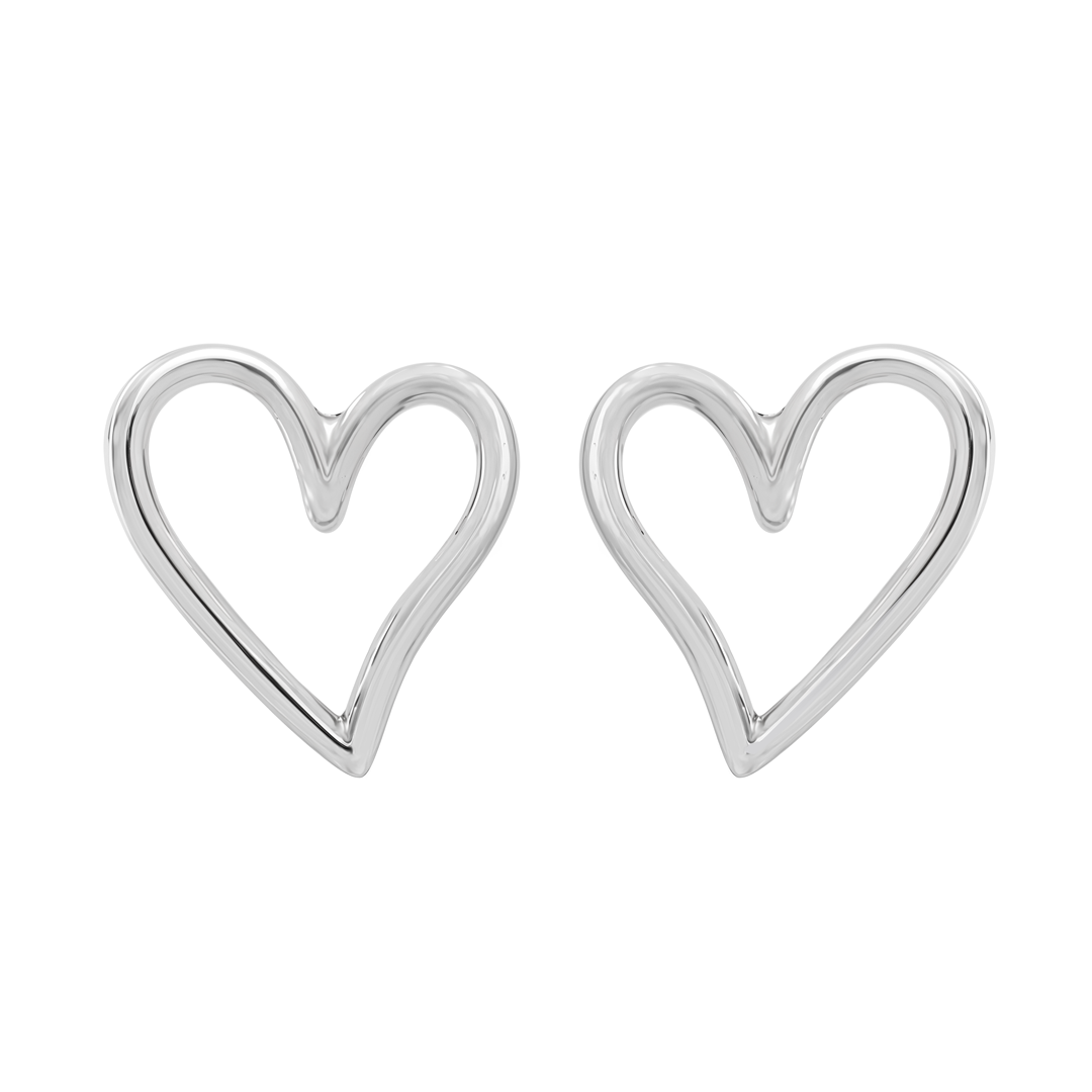 Broqueles Corazón Latidos Plata - Tanya Moss