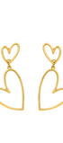 Aretes 2 Corazones Latidos Baño De Oro - Tanya Moss