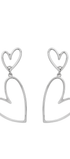 Aretes 2 Corazones Latidos Plata - Tanya Moss