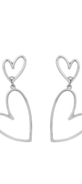 Aretes 2 Corazones Latidos Plata - Tanya Moss
