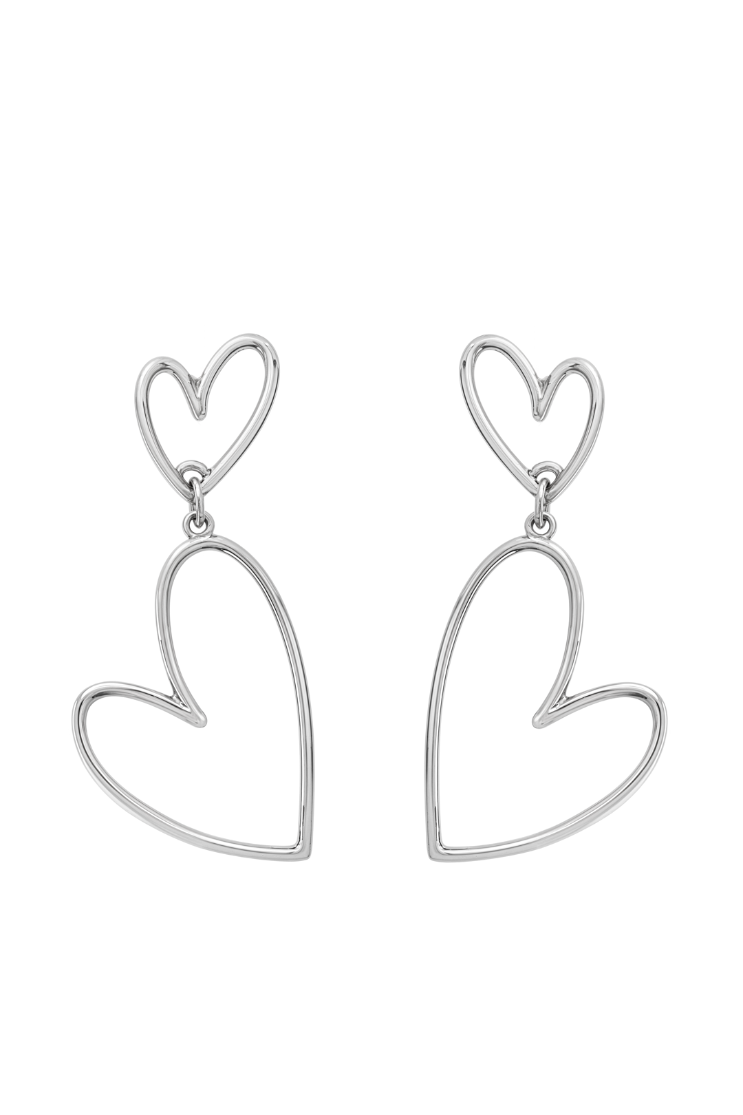 Aretes 2 Corazones Latidos Plata - Tanya Moss